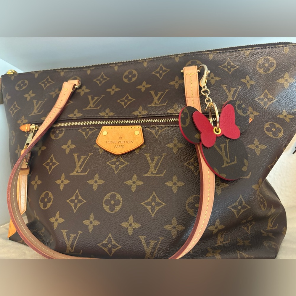 Authentic repurposed, Louis Vuitton monogram, Mickey Mouse charm